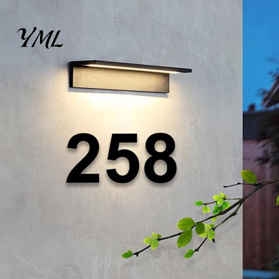 Wall Mount Address Number 3D House for Outside, Modern 0-9 Floating Numbers, Outdoor Mounted Numbers Weather-proof Metal Sign Door, Mailbox,