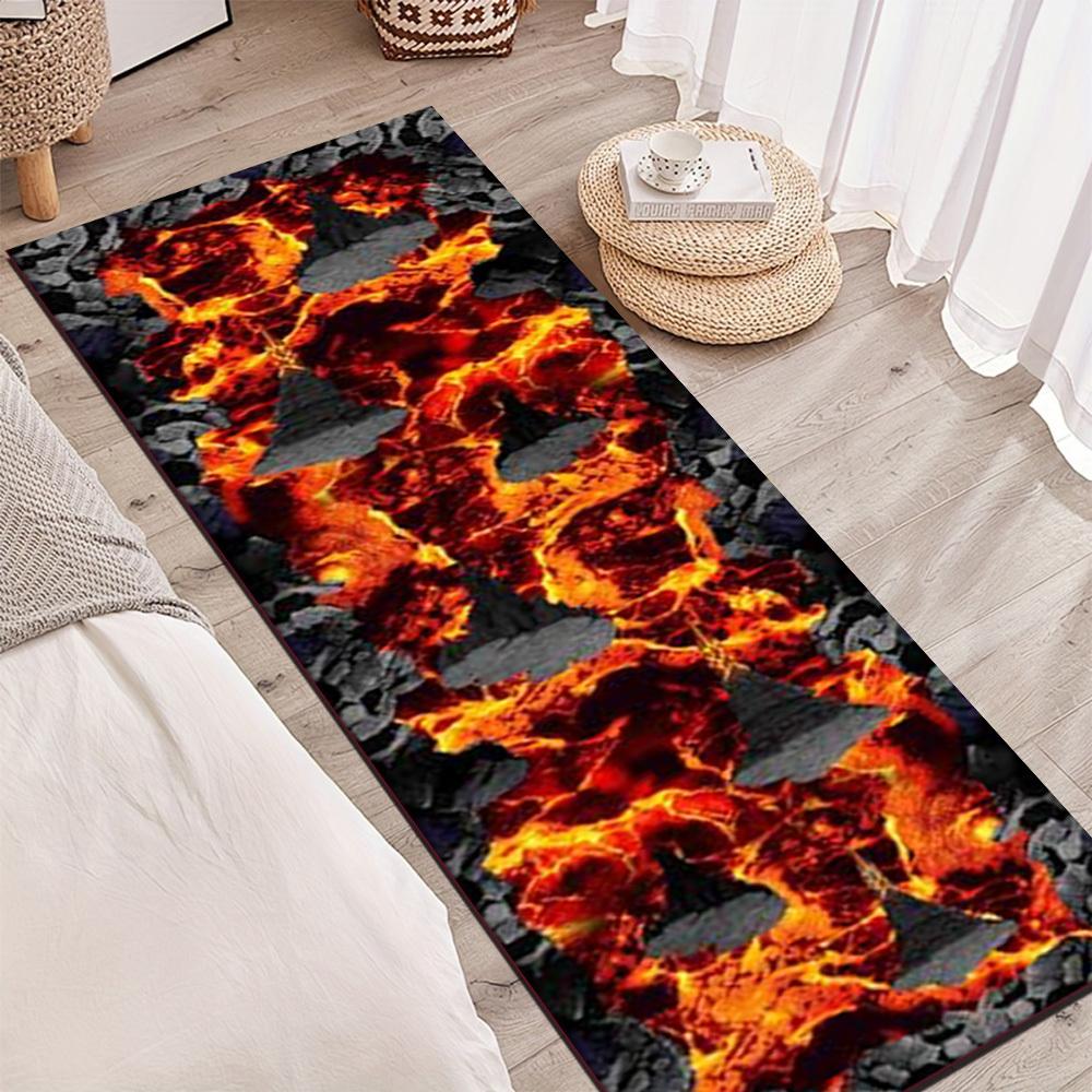 1Pcs Magma Floating Stones Non-Slip Washable Area Rug Runner for Entryway, Living Room, Bedroom & Patio