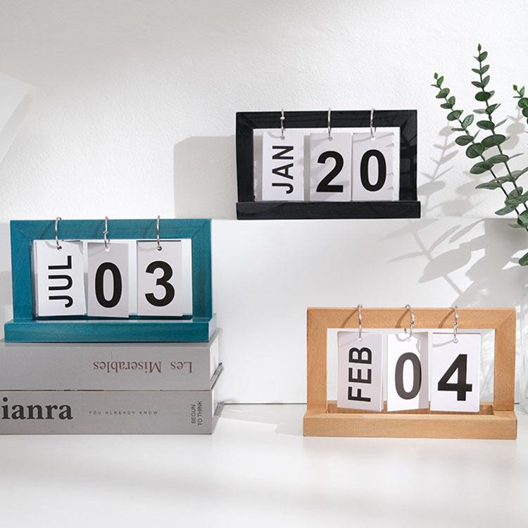 Nordic Minimalist Wooden Desk Calendar and Ornaments