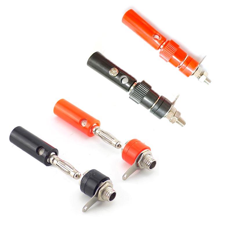 4mm Banana Jack Black Red Banana Socket 1set/2 Pieces Audio Speaker Terminal DIY Connectors