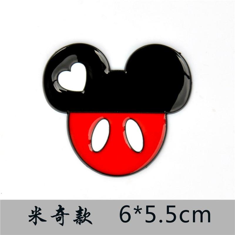 Love Mickey, Minnie Minnie metal car sticker, personalized 3D three-dimensional label, color cartoon mini decorative sticker, side label