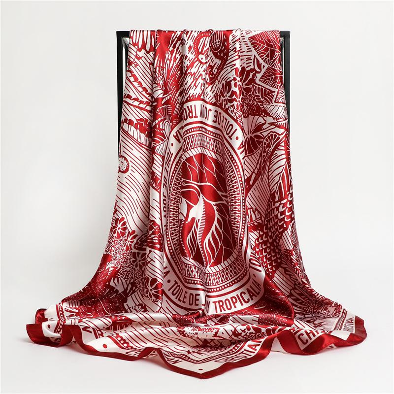 

Летний Роскошный Бренд Шелковый Платок Квадратная Бандана Хиджабы Женский Дизайнерский Шейный Платок для Волос Мусульманский Платок Пляжный Носовой Платок Шаль Украшение 90x90cm