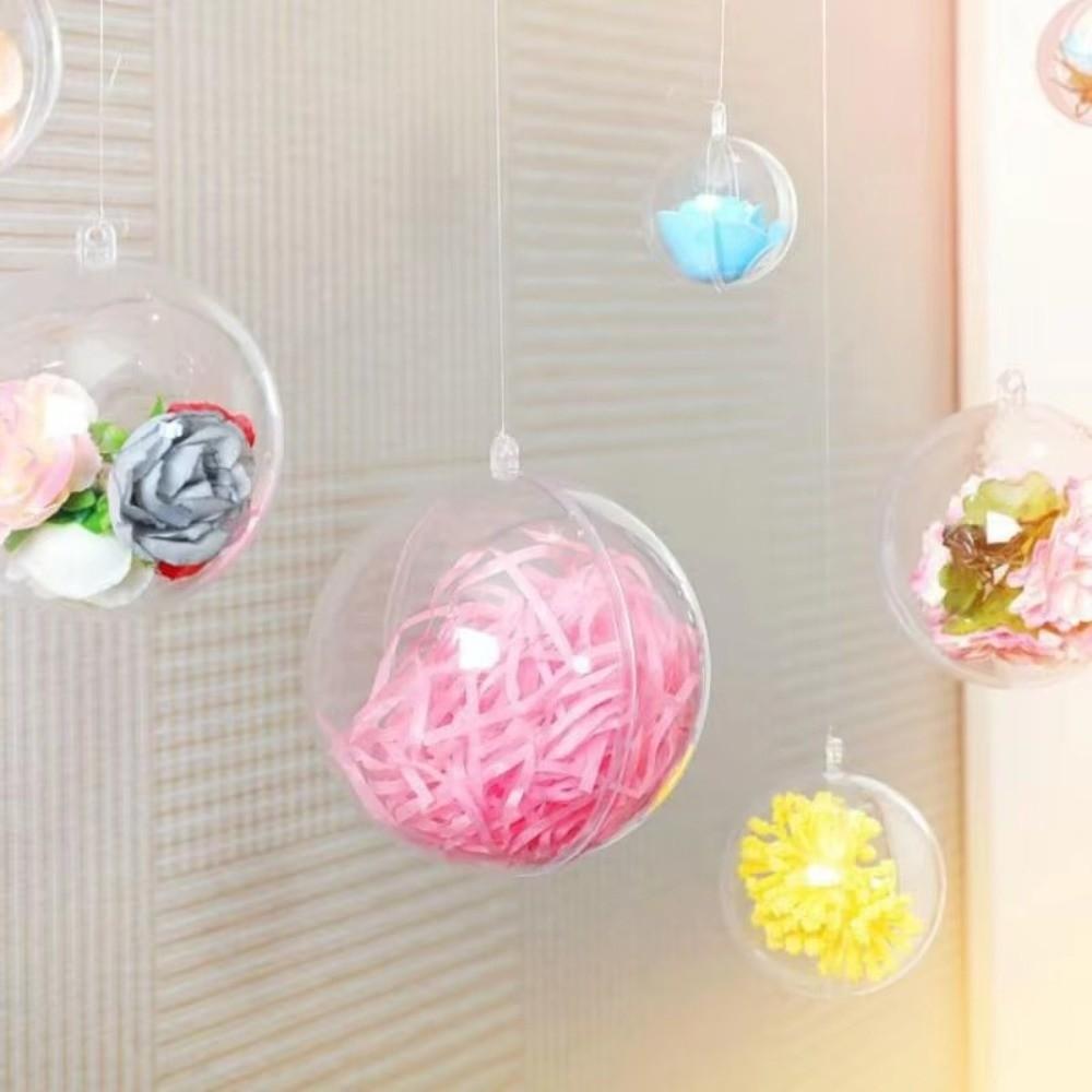 5PCS Large Capacity Christmas Transparent Ball Bauble Ornament DIY Hollow Fillable Bauble Balls Home Party Gifts Box Decor
