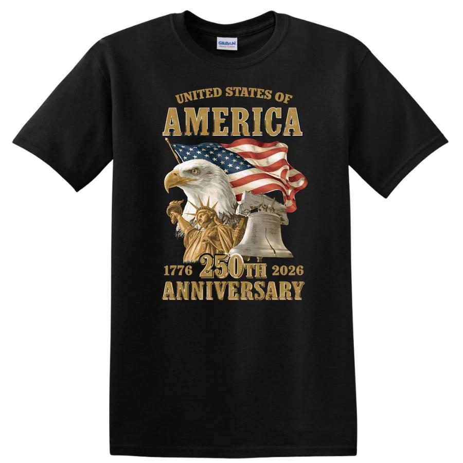 USA 250th Anniversary T Shirt American Eagle Flag Liberty Bell 1776 2026 Tee L