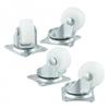 Swivel Casters Bearing Wheels Mount Ball White/silver