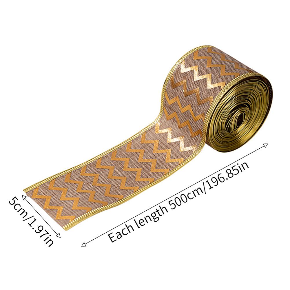 Burlap Ribbon Christmas Wreath Ribbon 1.97 * 196.85 Inches Beautiful Bow Making Mixed Set Ribbons Holiday Craft Supplies