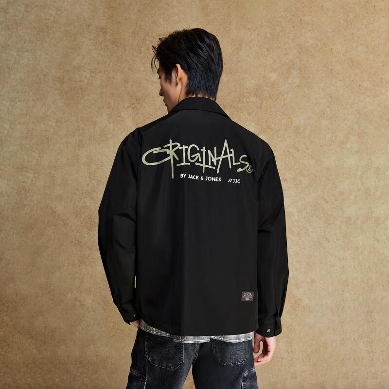 JACK&JONES Men's Printed Casual Lapel Jacket