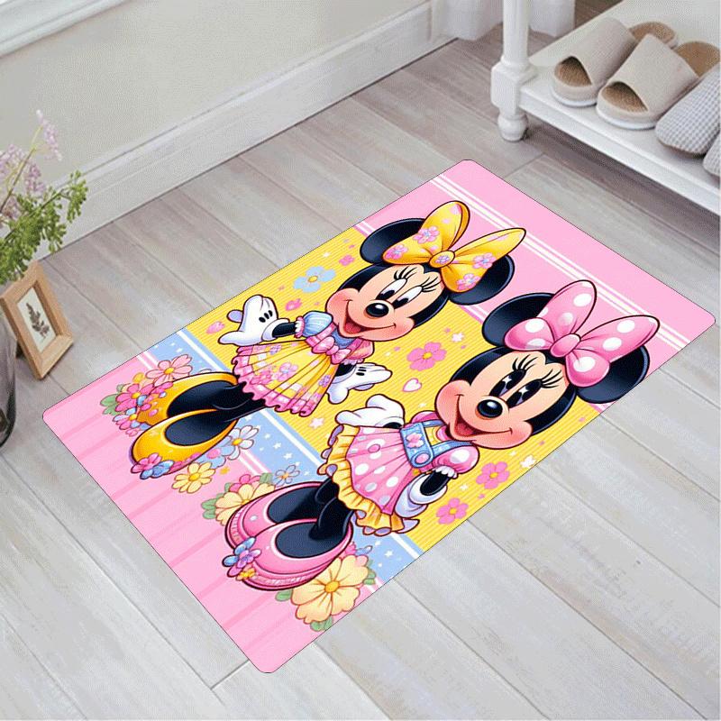 

1pc Minnie Pattern Area Rug Soft Flannel Floor Mat for Living Room,Office,Bedroom and Carpet,Sofa Coffee Table Floor Mat 60cm by 90cm