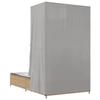 Double Sun Lounger with Canopy and Curtains Beige Poly Rattan