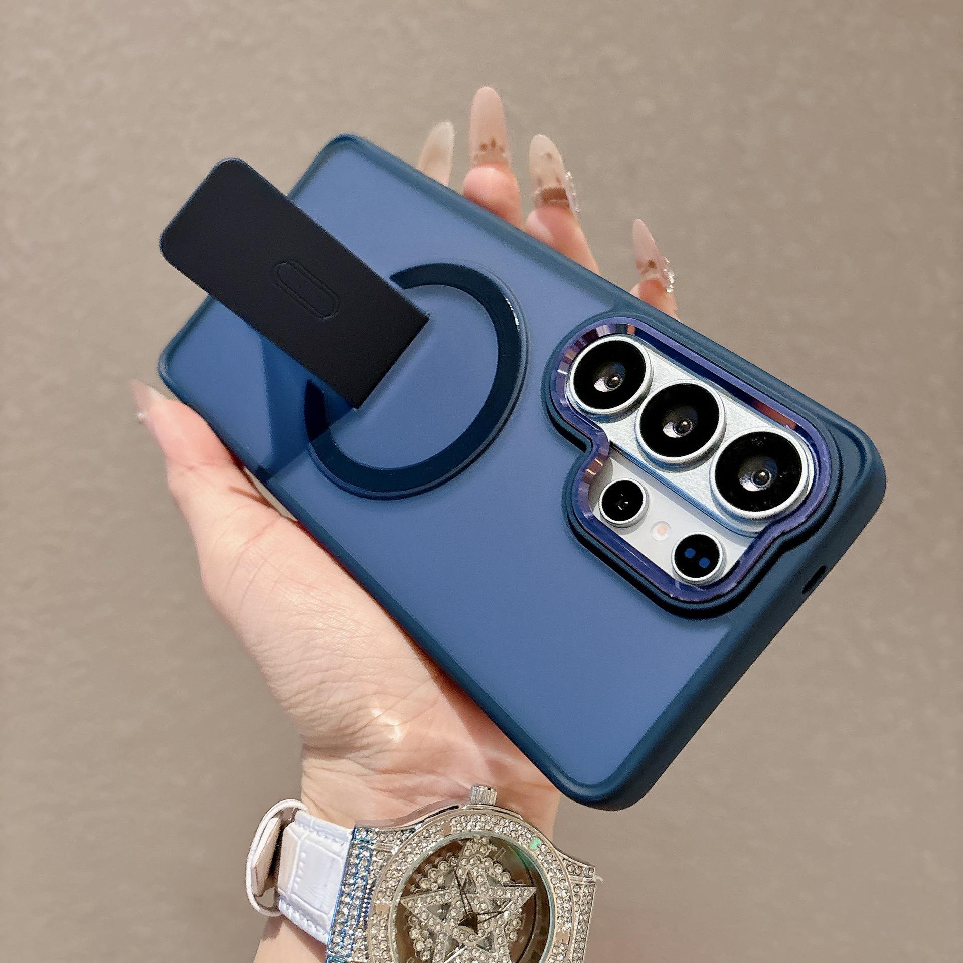 

Samsung S26 Ultra Case: Skin-feel, Colorful, Sound-Invisible Magnetic Stand, Drop-proof, Hard Case for S25/A57. S24