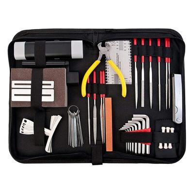 57 PCS Guitar Tool Kit with Carry Bag, Repair Maintenance Tools String Action Ruler Luthier File