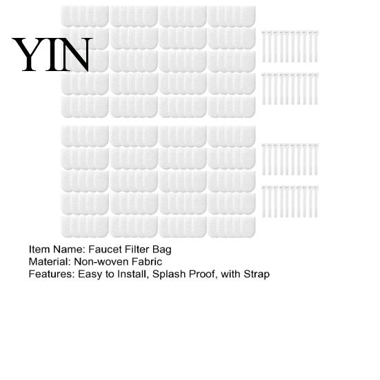 Sac Filtre Universel pour Robinet 200 Pièces Coton pour Robinet avec Liens, Couvercle Filtre à Eau pour Élimination des Impuretés Évier de Cuisine, Rouille, Sédiments et Saleté Éclaboussures
