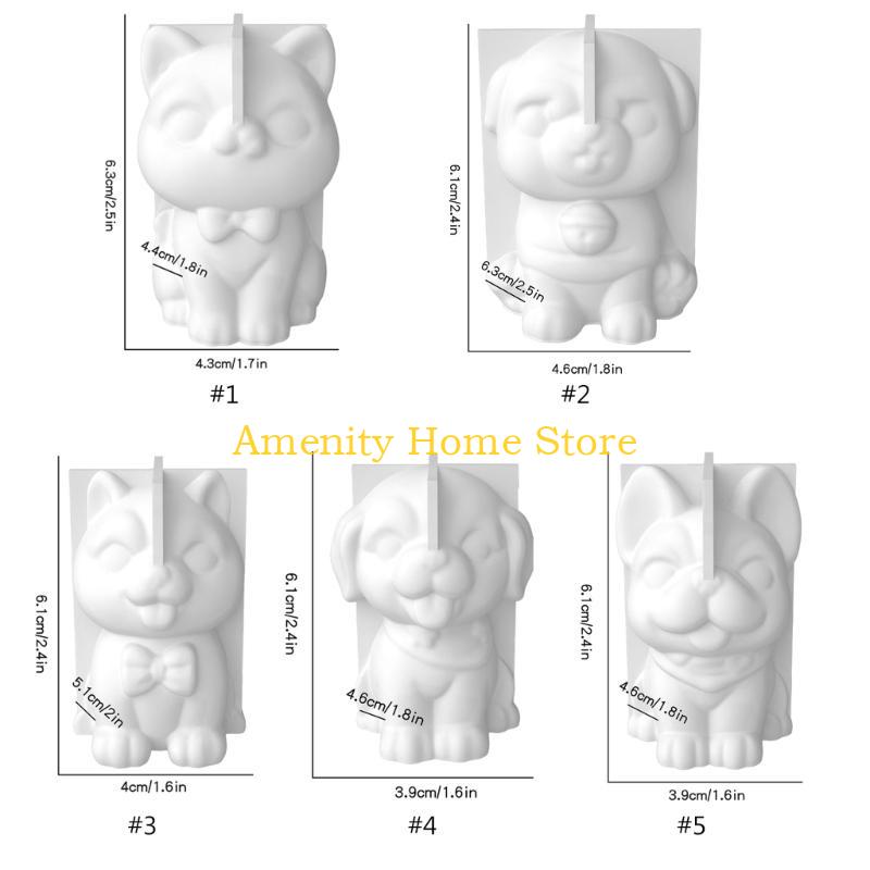 F26C Cartoon Dog Silicone Mold Animal Soap Making Tools DIY Crystal Epoxy Resin Mould Ice Cream Mold Desktop Decor