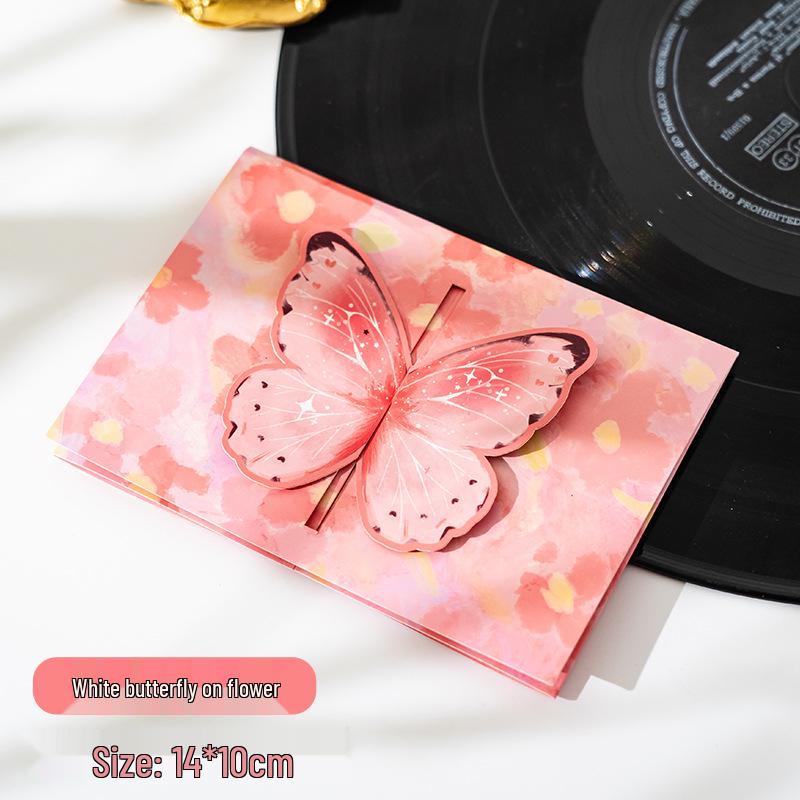Foldable 3D Butterfly Greeting Card with Envelope - Ideal Gift for Friends or Couples