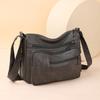 Retro Women's Shoulder Bag Solid Color Multi Pocket Storage for Middle-aged and Elderly Mothers Crossbody Bag Small Square Bag