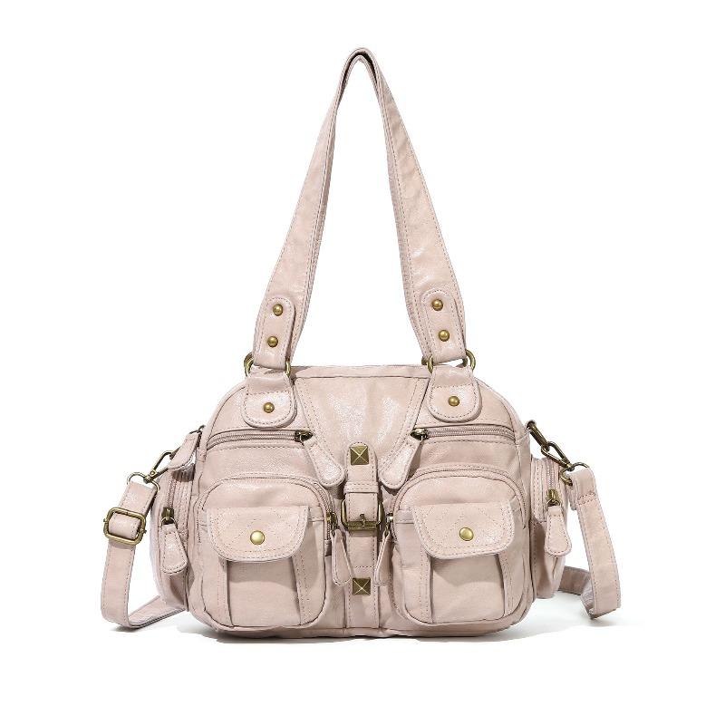 Nuova borsa a mano da donna Yk lavata, borsa a tracolla versatile per il pendolarismo, borsa a tracolla morbida in pelle