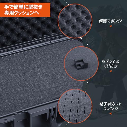Lykus HC-3010 Waterproof Hard Case with Built-in Lattice-Cut Foam, Interior Dimensions: 30x20x12cm, Suitable for Pistols, Small Drones, Video Cameras,