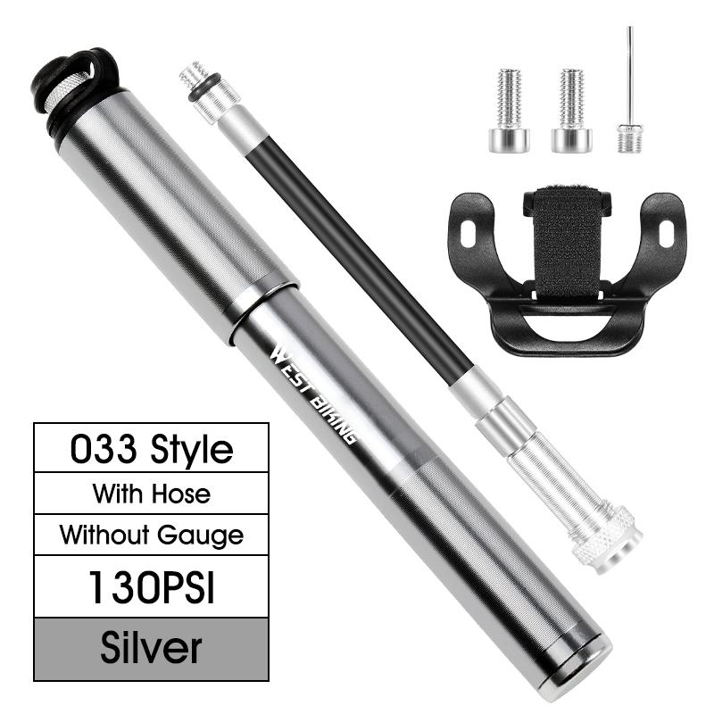 WEST BIKING Bike Inflated Pump High Pressure 160PSI Aluminum Bicycle Air Pump Presta Schrader Valve Bike Tire Pump With Hose