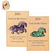 Lucky Crystal Horse a Symbol of Strength New Beginnings 2026, Horse Year Zodiac Blessing Souvenir, Lucky Green Aventurine Horse Figurine with Card