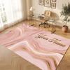 Abstract Geometric Theme Crystal Velvet Floor Rug Personalized Custom Name Text Warm Carpet Home Decoration
