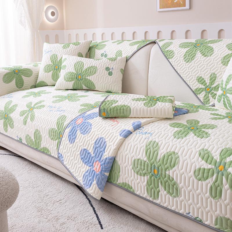 Sofa Cushion Summer Ice Silk Mat Non-Slip Mat Cool Summer Sofa Cover Cover Cloth