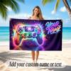 Game Controller Theme Beach Towel Personalized Custom Name & Text Soft Quick Dry Beach Towel for Swimming Travel