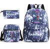 Set da 3 pezzi Anime Cartone Animato K-Pop Cacciatori di Demoni Zaino Stampato con Borsa a Tracolla Astuccio per Ragazzo Ragazza Adolescente Zaino Scolastico di Grande Capacità