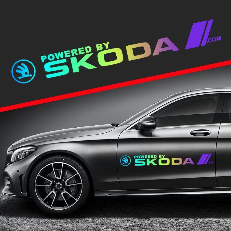 Wbsdn9 Car Body Decor Decals Car Door Side Stripes Stickers For Skoda Octavia A5 A7 RS Fabia Superb Accessories