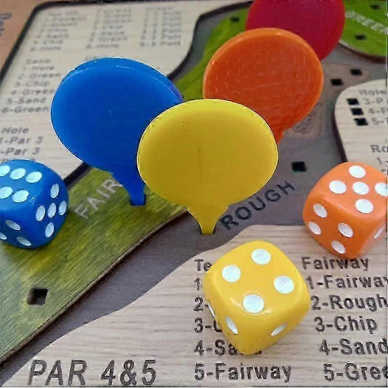 Tabletop Dice Golf Game, Handcrafted Tabletop Golf Dice Games Set, Interactive Golf Games with Intuitive Gameplay Movable Pegs and Scoring System, for