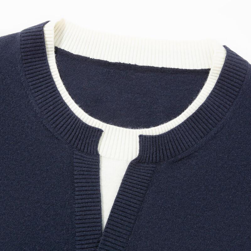 JOW Men's Faux Two-Piece Wool Blend Knit Sweater