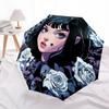 Black Cat Girl  pattern, automatic folding umbrella, portable and foldable design, 8 ribs, a Christmas or birthday gift.