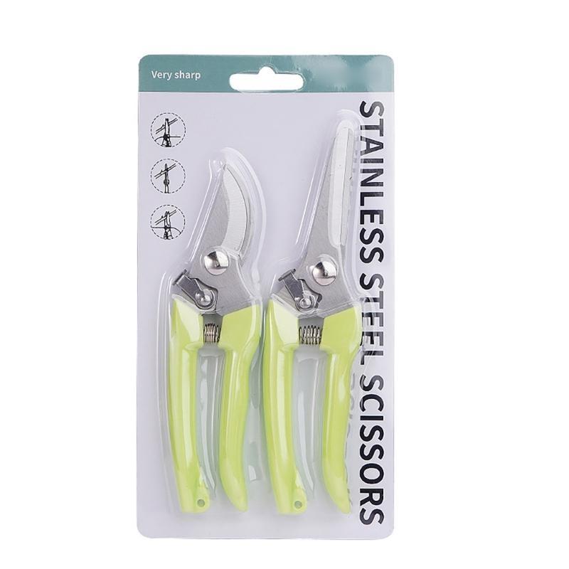 2Pcs Pruning Shears Stainless Steel Garden Shears Handheld Gardening Scissors