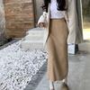 Bodycon A-Line Women's Black Knitted Maxi Skirt Autumn Winter High Waist Slim-Fitting Ankle-Length Straight Skirt