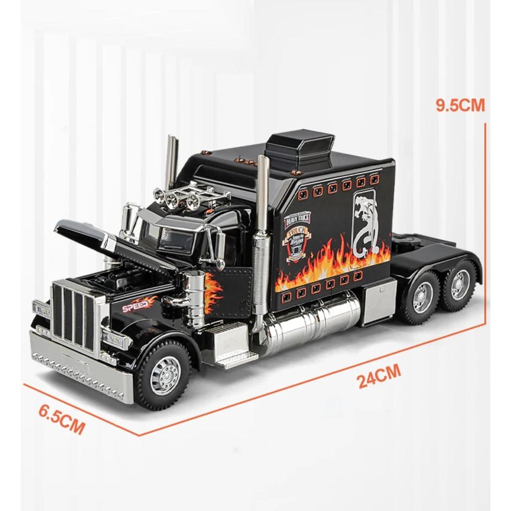 1/24 Peterbilt 389 Tractors Truck Alloy Toy Car Model Wheel Steering Sound and Light Children's Toy Collectibles Birthday Gift