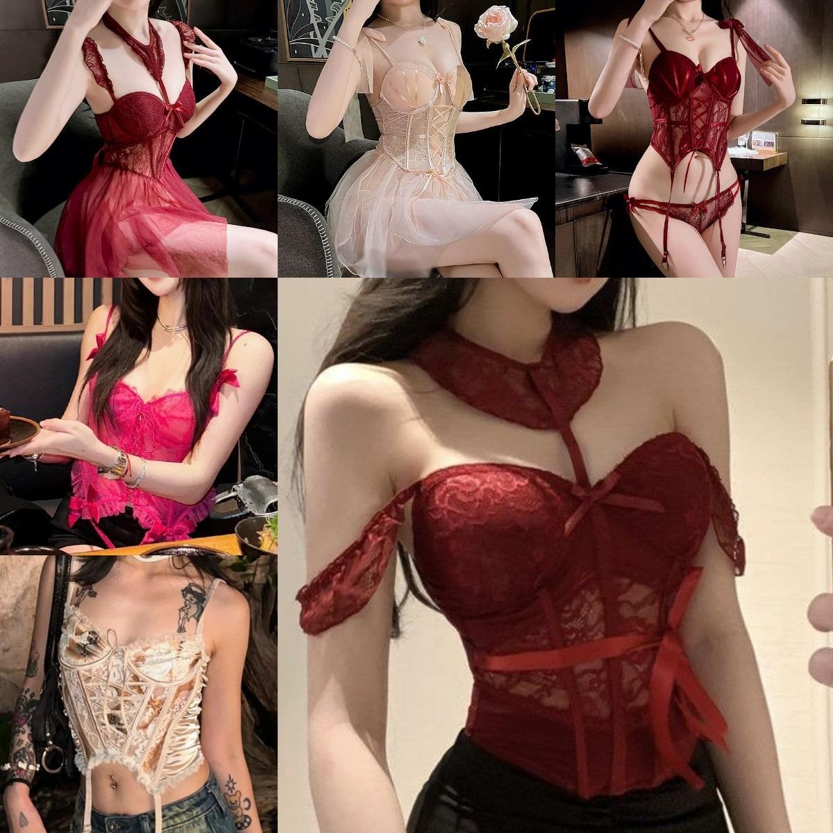 

Сексуальна мереживна слінг-жилетка з риб’ячою кісткою з нагрудною підкладкою, яку можна носити назовні, суцільну нижню білизну з красивою спиною One size