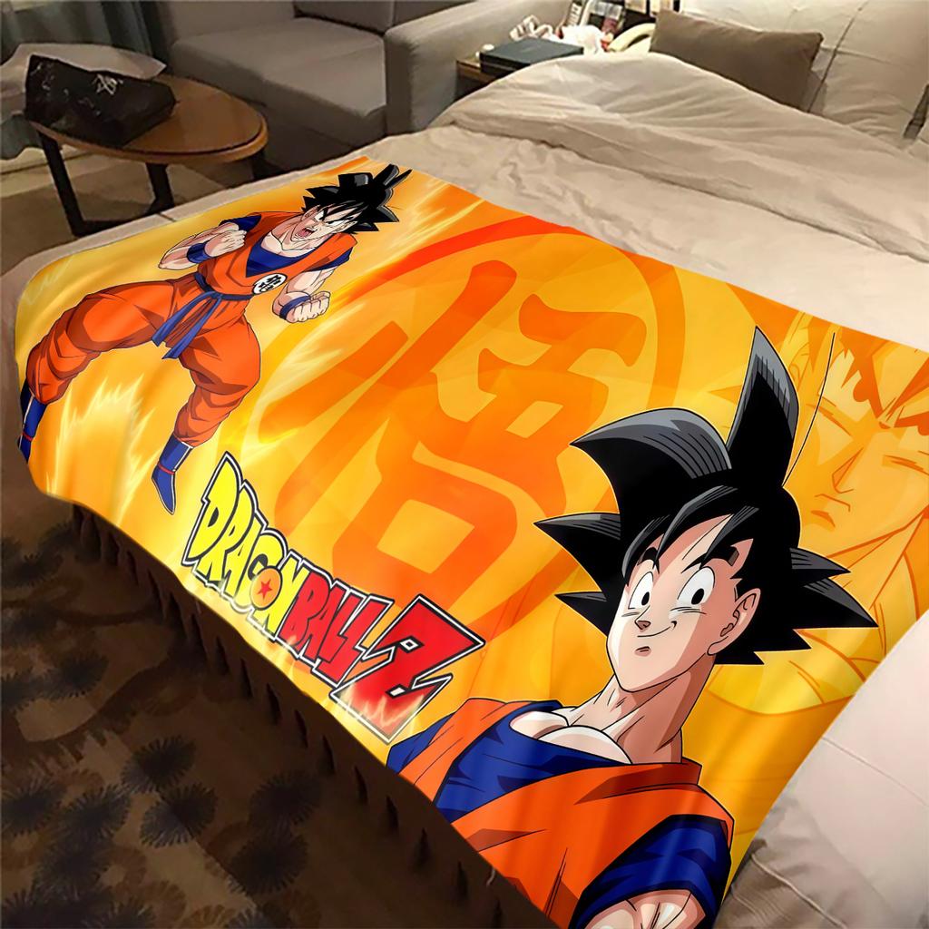 1PC Son Goku  Print Flannel Blanket, High quality All Seasons, Home Decor, Warmth and Comfort, Perfect for Christmas Gifts
