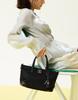 Daks Womens Accessories Black Crocodile Cowhide Color Block Nylon Tote Bag S Dcba6E050Bk