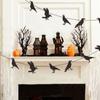 Crow Pattern Black Crow Pull Banner Black Crow Latte Art Halloween Raven Pull Flag  Haunted House