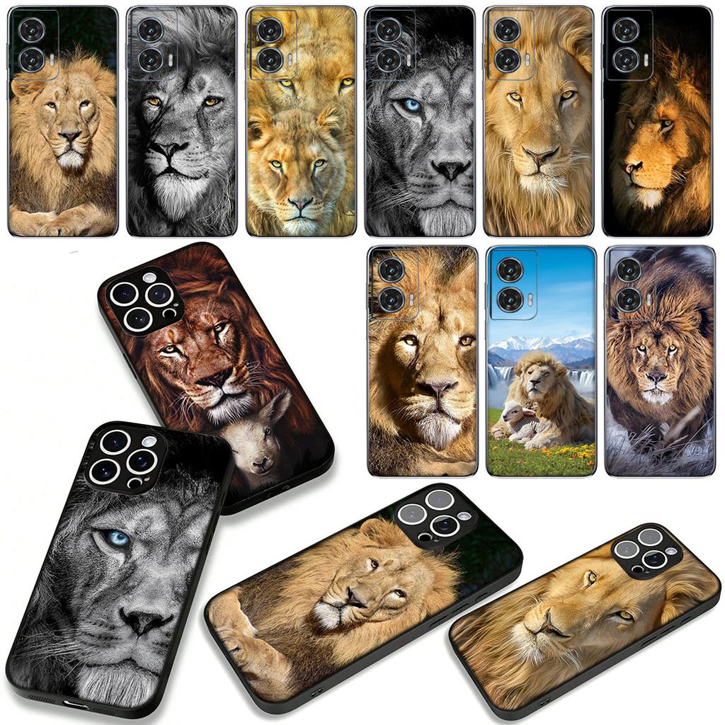 Lion Art Cover Phone Case for Motorola Moto G04 G13 G14 g45 G22 G23 G20 G32 G34 G35 G64 G82 G84 G53 G60 G72 E14 E15 E13 E22 E20