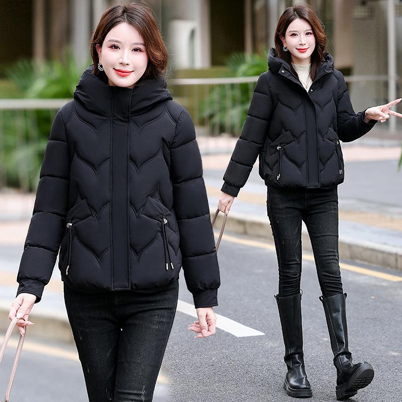 Women's new fashionable versatile hooded cold fluffy thickened warm loose high-quality fabrics casual sports cotton coat jacket