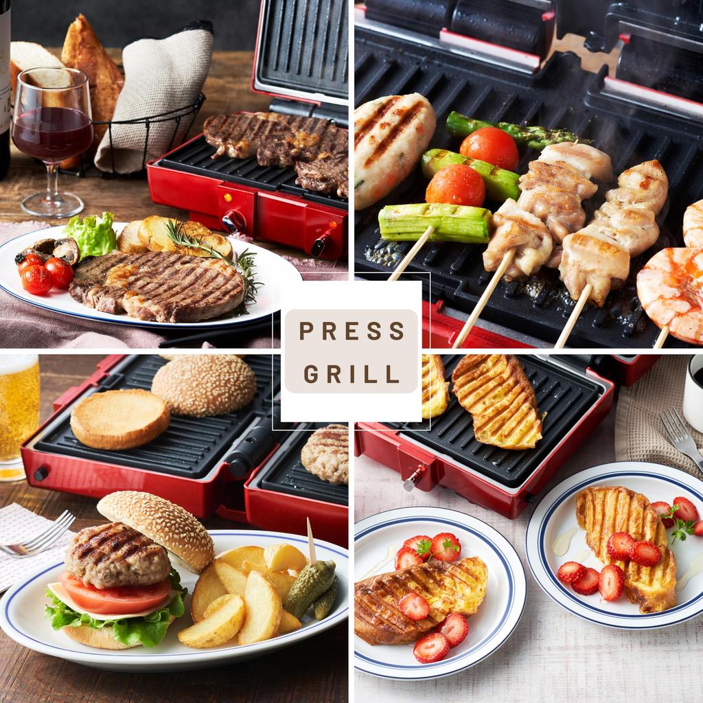 D&S Press Grill, a Sandwich Grilling Hot Plate with a Flat, Corrugated, and Reversible Plates, Press Maker Multi-Grill Burrito DS.8717