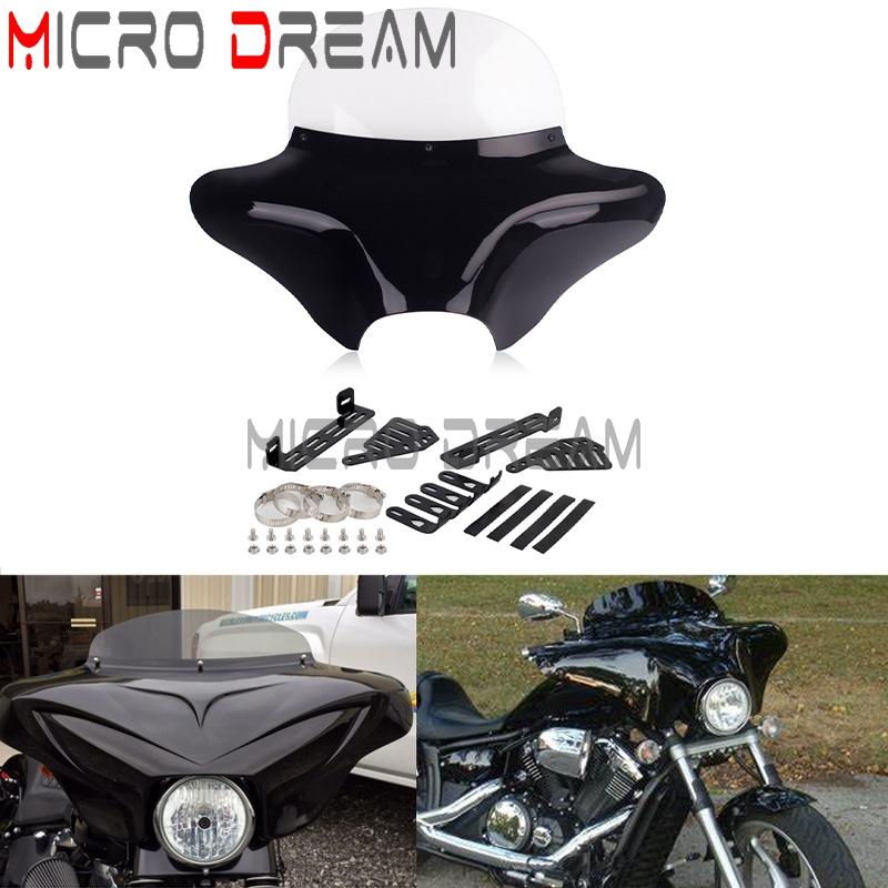 Front Outer Windscreen Windshield Batwing Fairing For Harley Road king Softail Fatboy Yamaha XVS650/XVS1100 V Honda VT750 1100