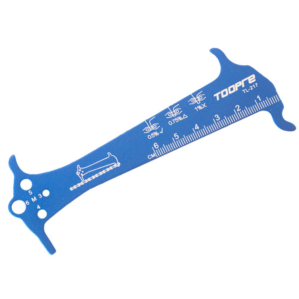 Gauge Measurement Repair Tool Ruler Aluminum Alloy Mountain Road Bike Chain Gauge Measurement Checker for Road Mountain Bikes синий