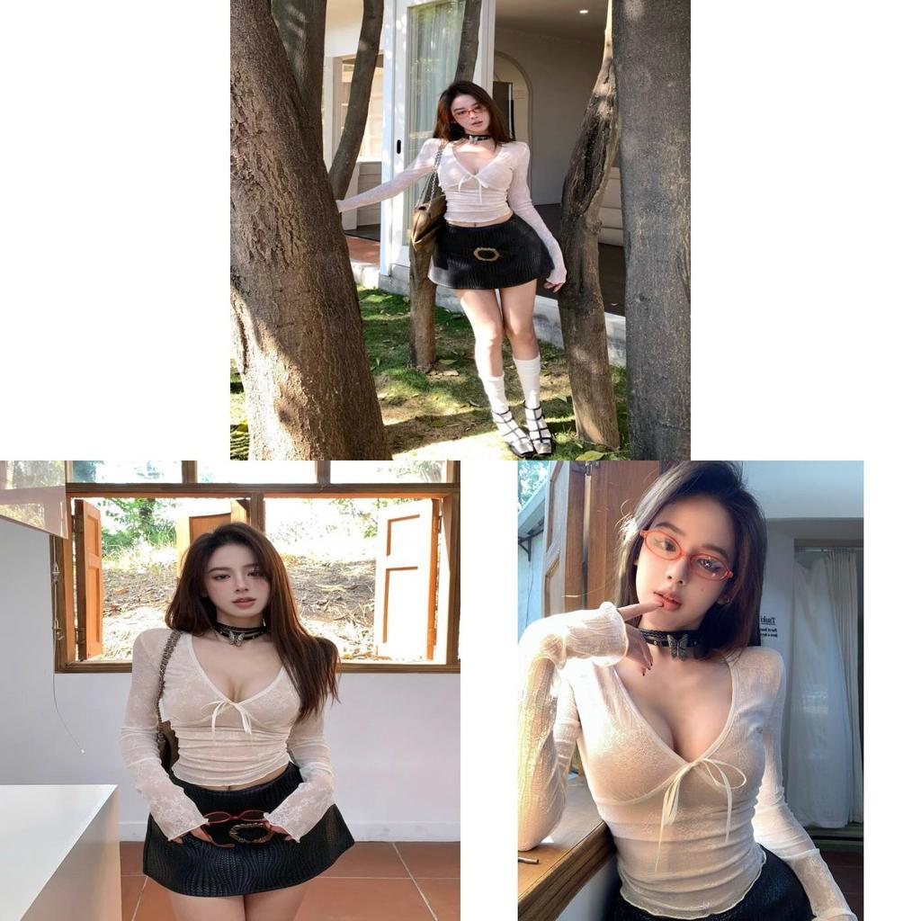 Sexy Lace Short Sleeve T Shirt With V Neck For Spring Summer Womens Fashion
