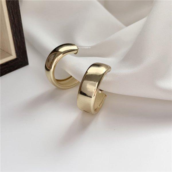Vintage Red Large Small Circle Hoop Earrings for Women Simple Geometric Round Glossy Huggie Earrings Party Jewelry Gift