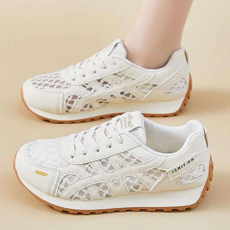 Thick-soled lightweight mesh hollow dad shoes women's summer new breathable height-increasing casual sports shoes