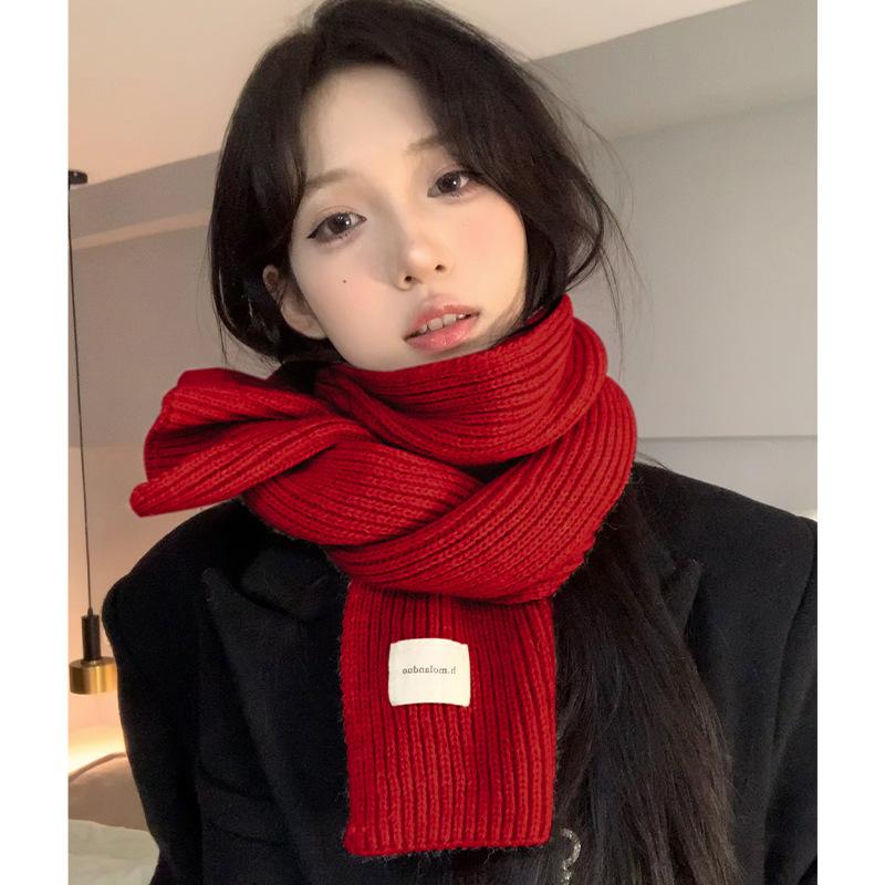 Red Atmosphere Scarf Women Winter New Year Gifts Korean Version of Classic Plaid Student Couple Warm Scarf Tide