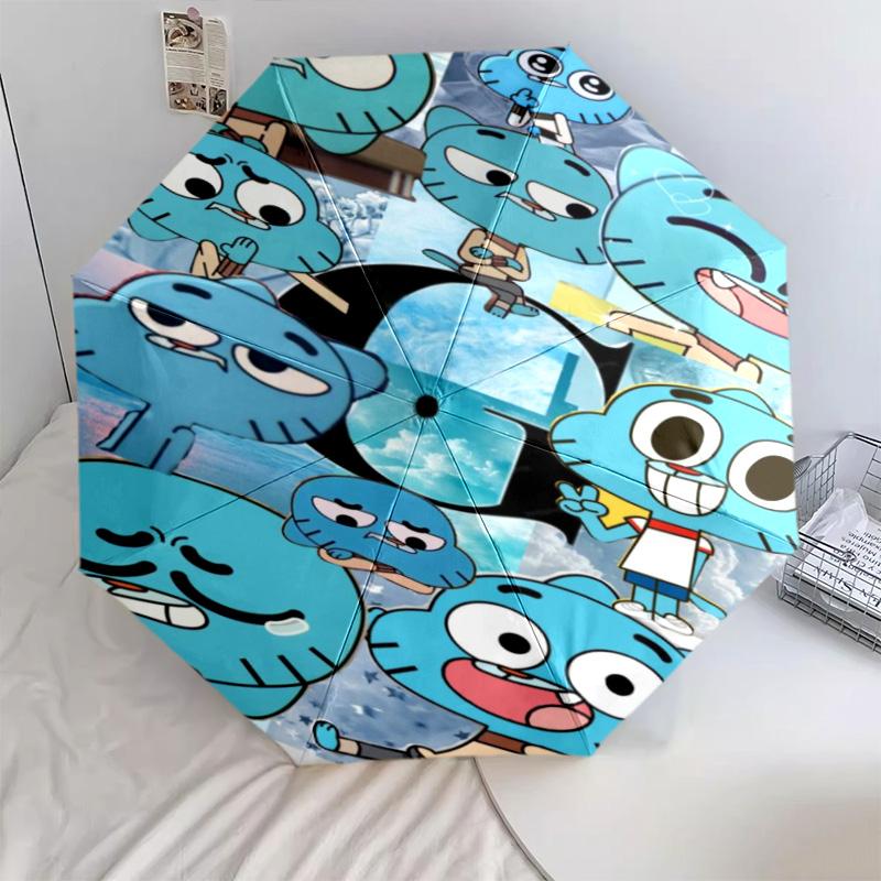 Gumball's World Adventure Automatic Umbrella - Suitable Travel Outdoor Portable Umbrella Birthday Gift Daily Essentials
