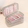Three-Fold Press-On Transparent Nail Display Rack Plastic Nail Storage Box Press-On Nail Organizer For False Nails Display