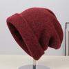 New fashionable solid color simple temperament knitted hat cashmere blended warm and comfortable casual wool hat